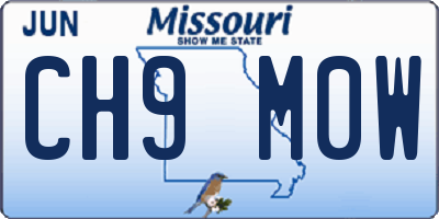 MO license plate CH9M0W