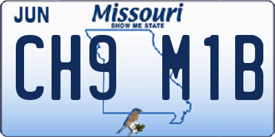 MO license plate CH9M1B