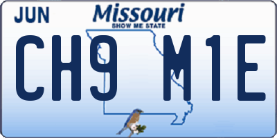 MO license plate CH9M1E