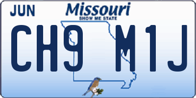 MO license plate CH9M1J