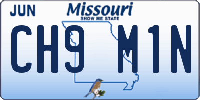 MO license plate CH9M1N