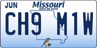MO license plate CH9M1W