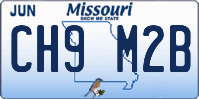 MO license plate CH9M2B