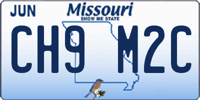 MO license plate CH9M2C