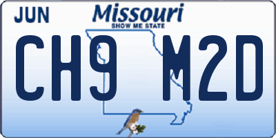 MO license plate CH9M2D