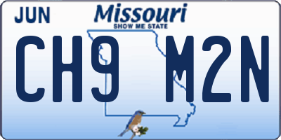 MO license plate CH9M2N