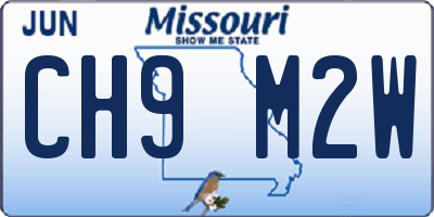 MO license plate CH9M2W