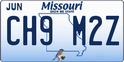 MO license plate CH9M2Z
