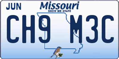 MO license plate CH9M3C
