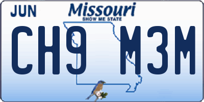 MO license plate CH9M3M