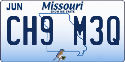 MO license plate CH9M3Q