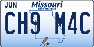 MO license plate CH9M4C