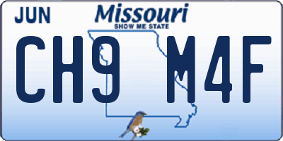 MO license plate CH9M4F