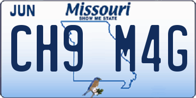 MO license plate CH9M4G