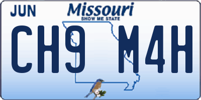 MO license plate CH9M4H