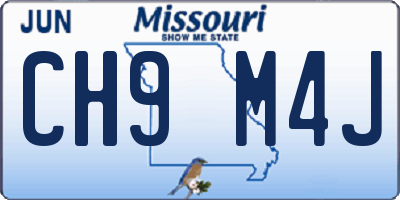 MO license plate CH9M4J