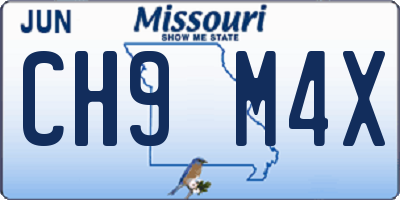 MO license plate CH9M4X