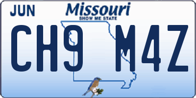 MO license plate CH9M4Z