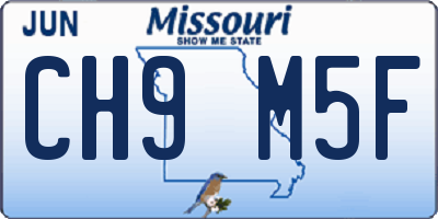 MO license plate CH9M5F
