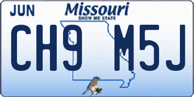 MO license plate CH9M5J