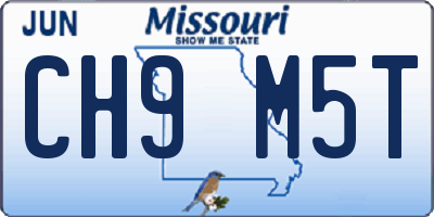 MO license plate CH9M5T