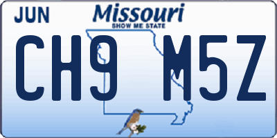 MO license plate CH9M5Z