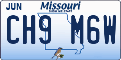 MO license plate CH9M6W