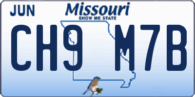 MO license plate CH9M7B