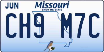 MO license plate CH9M7C
