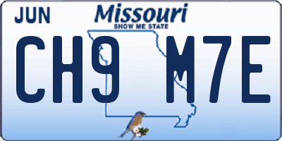 MO license plate CH9M7E