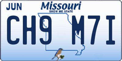 MO license plate CH9M7I