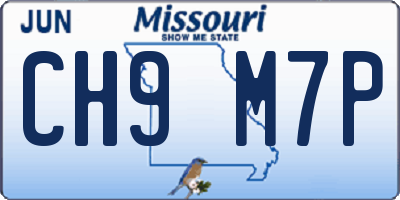 MO license plate CH9M7P