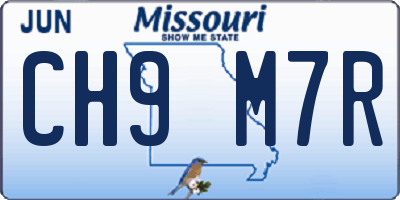 MO license plate CH9M7R