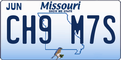 MO license plate CH9M7S
