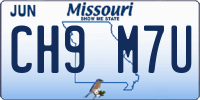 MO license plate CH9M7U