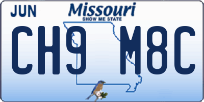 MO license plate CH9M8C
