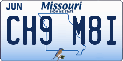 MO license plate CH9M8I