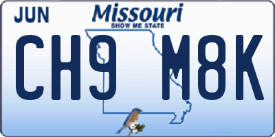 MO license plate CH9M8K