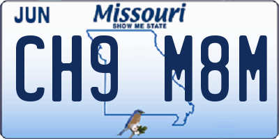 MO license plate CH9M8M