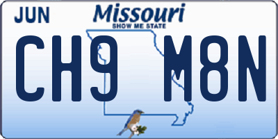 MO license plate CH9M8N