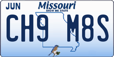 MO license plate CH9M8S