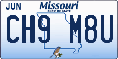 MO license plate CH9M8U