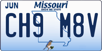 MO license plate CH9M8V