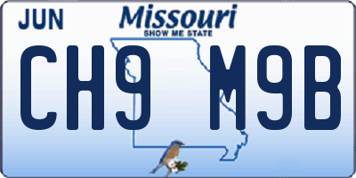 MO license plate CH9M9B