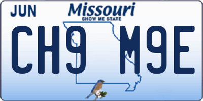 MO license plate CH9M9E