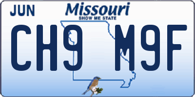 MO license plate CH9M9F