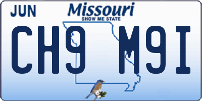 MO license plate CH9M9I