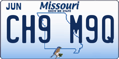 MO license plate CH9M9Q
