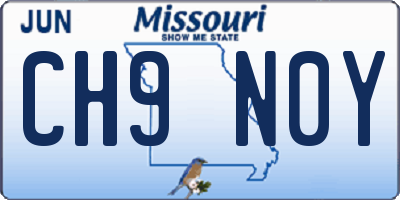 MO license plate CH9N0Y