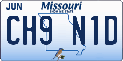 MO license plate CH9N1D